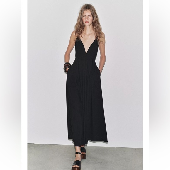 Zara Dresses & Skirts - Zara Black Strappy Maxi Dress